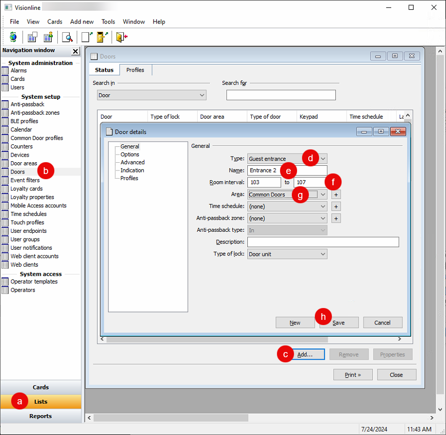 Create one or more common doors using the door area that you created.