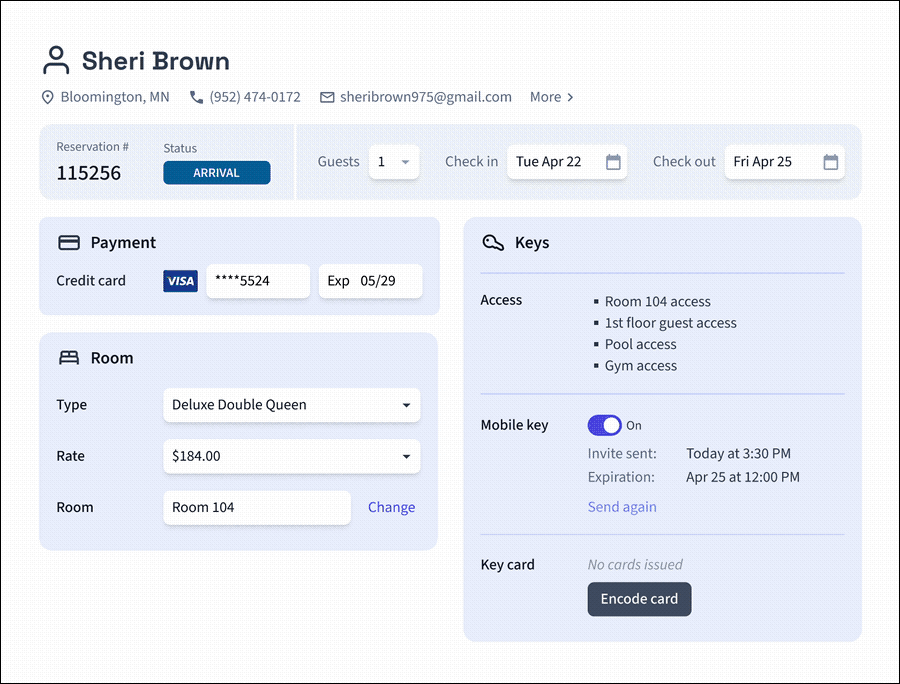 Encode the access method onto a plastic key card.
