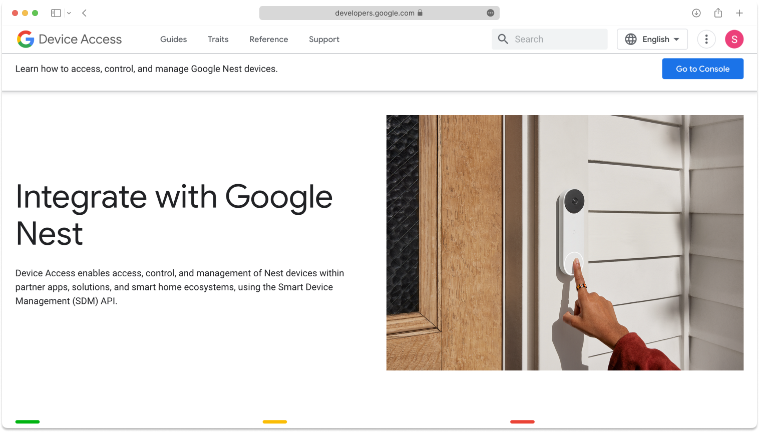 Navigate to the Google Device Access website.