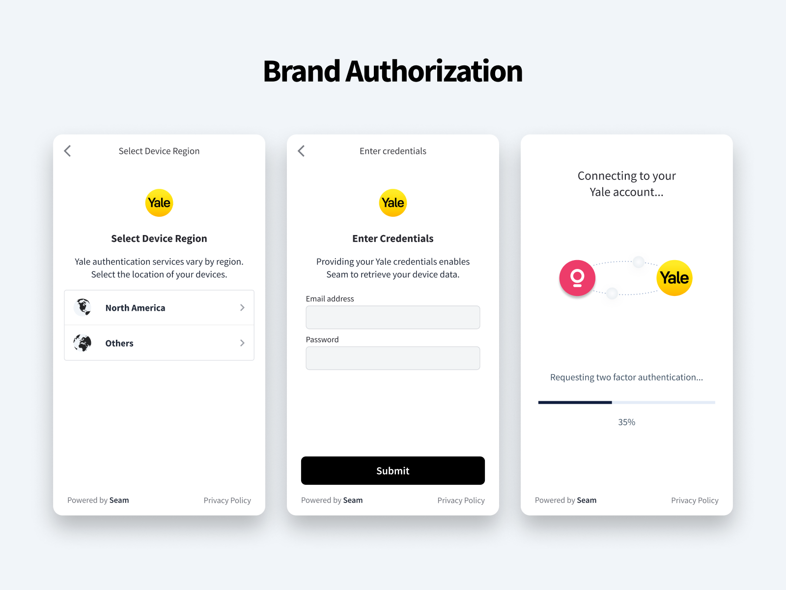 In the Connect Webview, the user follows the displayed instructions to authorize the connection to Seam.