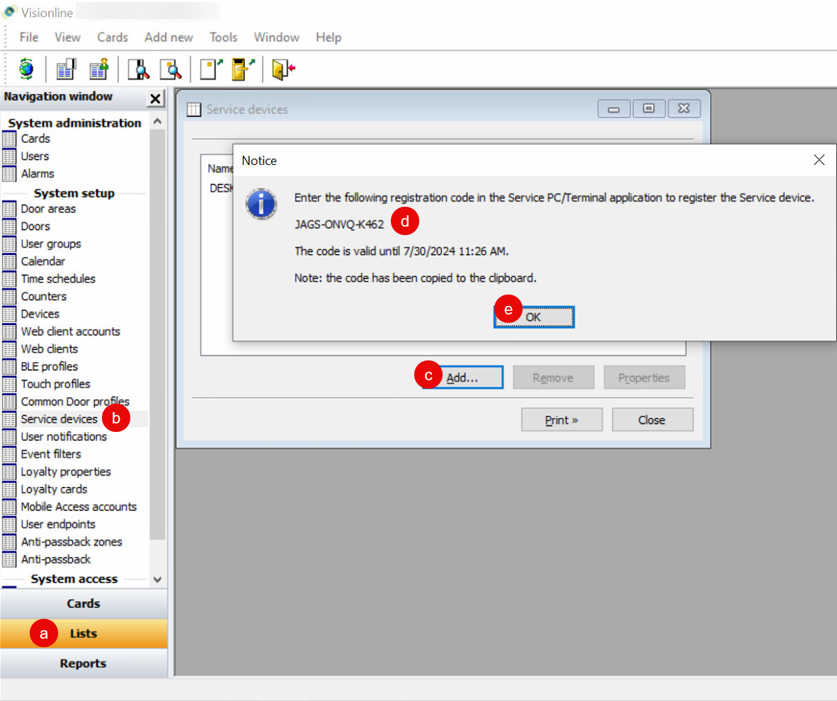 Obtain the registration code for Lock Service 3G.
