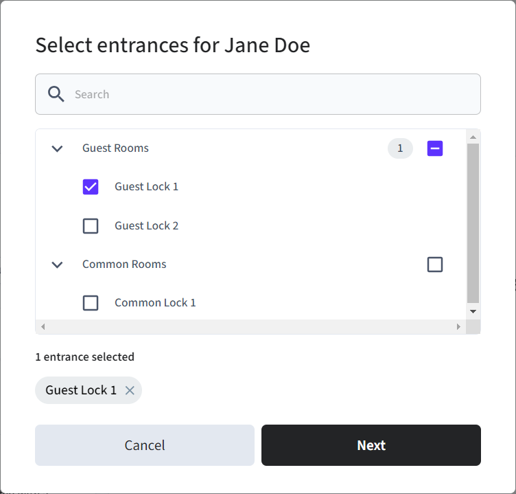 You can provide context to your app users by displaying entrances categorized by type.